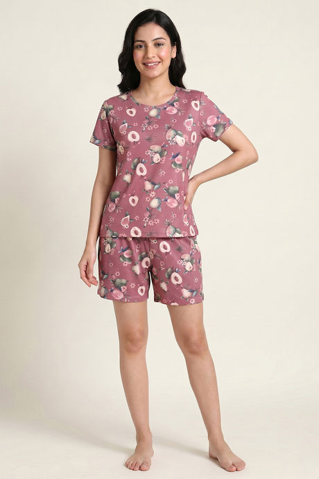 Zivame Buttersoft Knit Poly Short Set - Mesa Rose — image 2